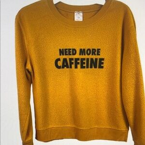 Women's Mustard Sweater - Need More Caffeine